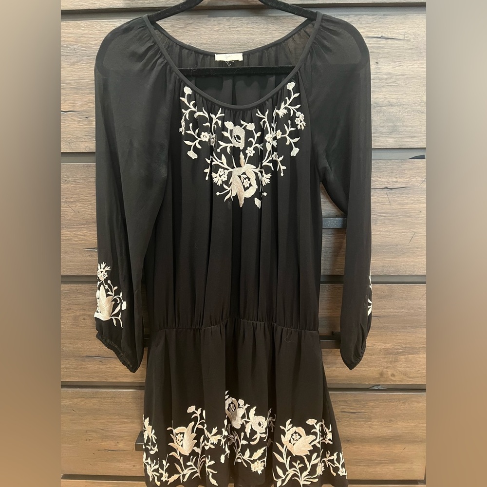 Joie Black Long Sleeve Mini Dress
